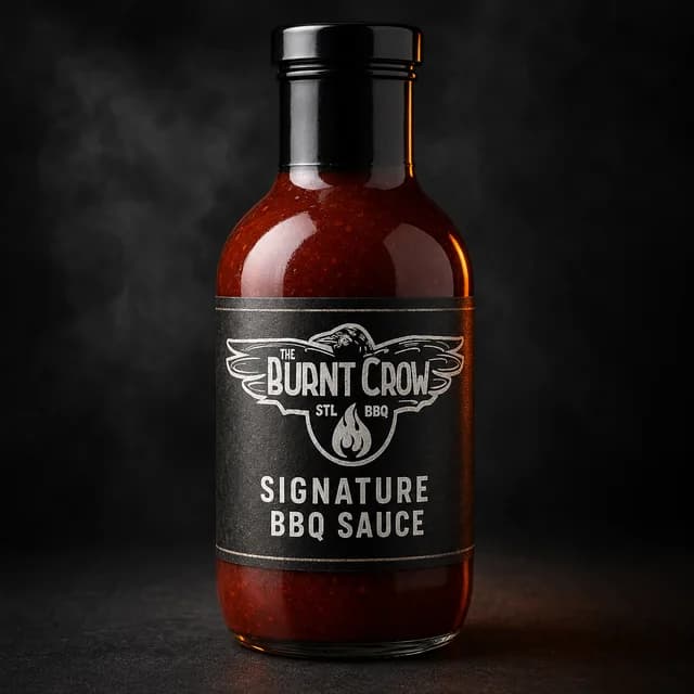 Bottle of The Burnt Crow Signature BBQ Sauce